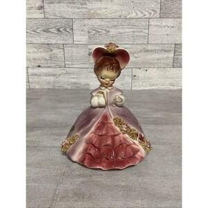 Josef Originals Morning Noon and Night Purple Lady Figurine Japan Gold Accents